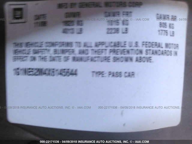 1G1NE52M4X6145644 - 1999 CHEVROLET MALIBU LS თაფლისფერი ფოტო 9