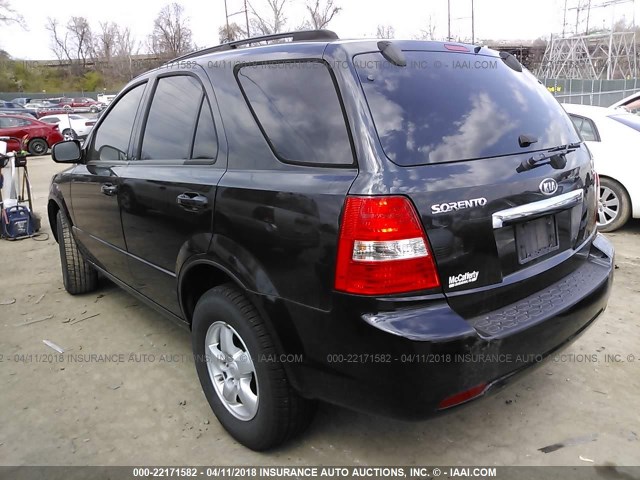 KNDJC735385809700 - 2008 KIA SORENTO EX/LX BLACK photo 3