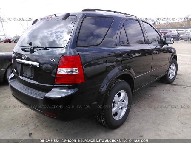 KNDJC735385809700 - 2008 KIA SORENTO EX/LX BLACK photo 4