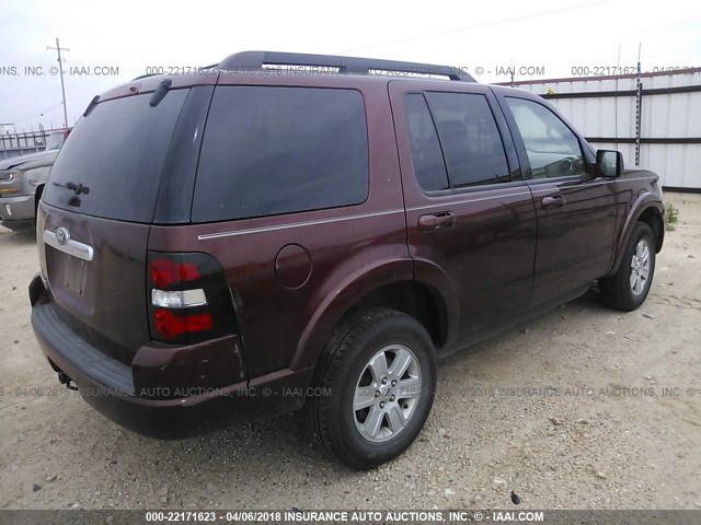 1FMEU6DE8AUA98543 - 2010 FORD EXPLORER XLT BURGUNDY photo 4