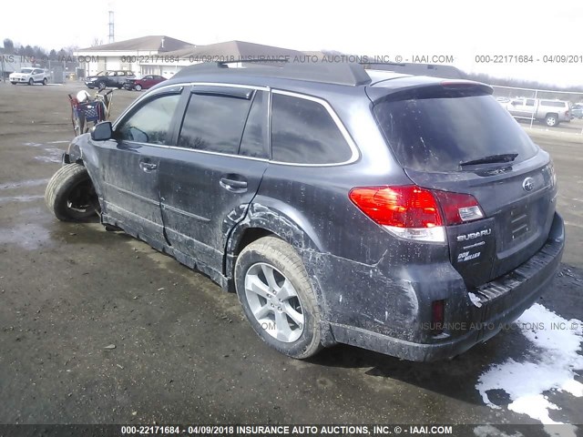 4S4BRCCC9D3231548 - 2013 SUBARU OUTBACK 2.5I PREMIUM BLUE photo 3