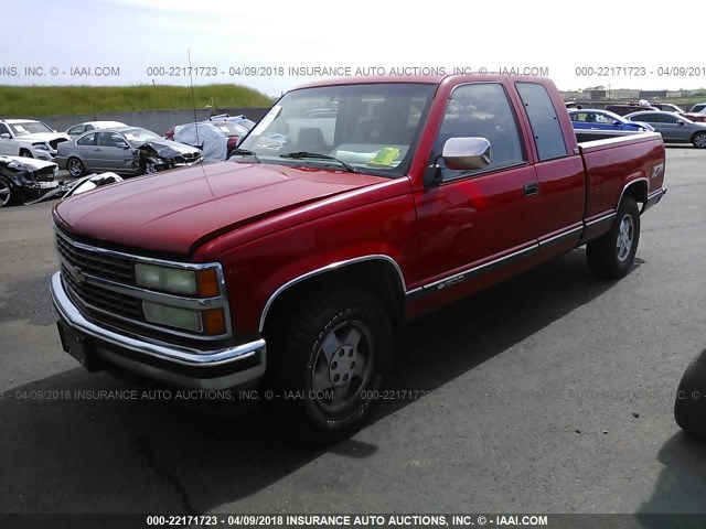 2GCEK19K6N1213590 - 1992 CHEVROLET GMT-400 K1500 RED photo 2