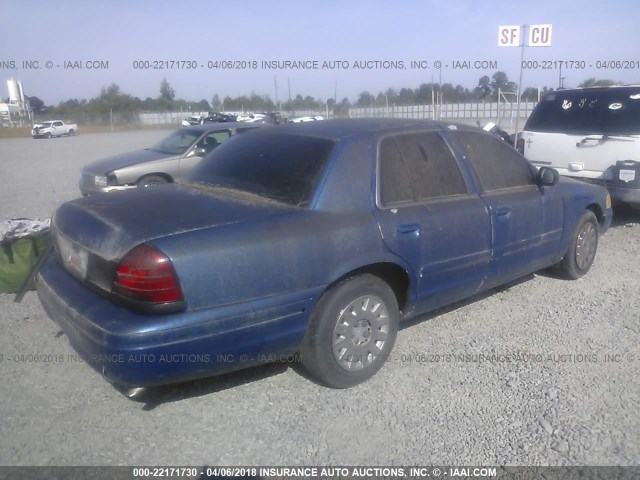 2FAHP71W93X186143 - 2003 FORD CROWN VICTORIA POLICE INTERCEPTOR BLUE photo 4