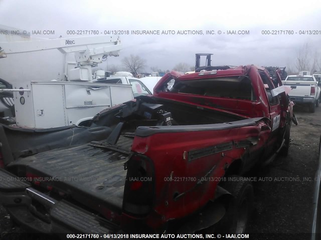 1FTWX33F42EA06798 - 2002 FORD F350 SUPER DUTY RED photo 4