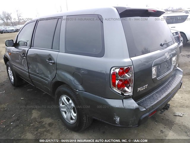 5FNYF18177B028426 - 2007 HONDA PILOT LX GRAY photo 3