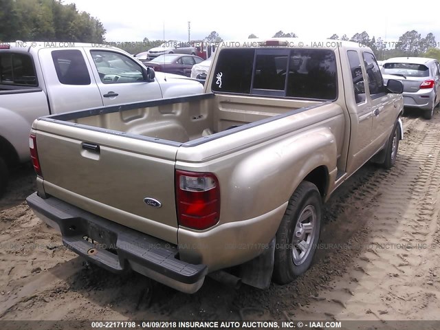 1FTYR44UX2PA49052 - 2002 FORD RANGER SUPER CAB TAN photo 4