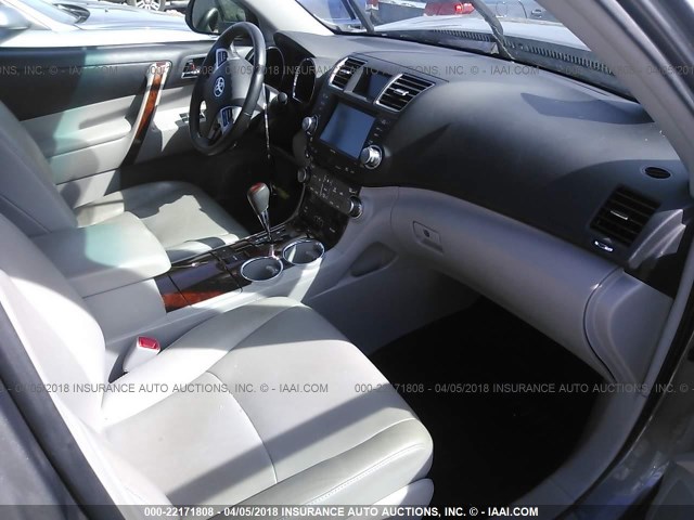 JTEDC3EHXB2003693 - 2011 TOYOTA HIGHLANDER HYBRID LIMITED GRAY photo 5