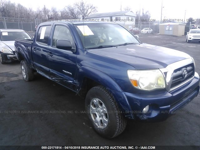 5TEMU52N65Z103202 - 2005 TOYOTA TACOMA DOUBLE CAB LONG BED BLUE photo 1