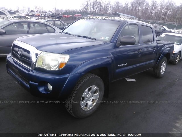 5TEMU52N65Z103202 - 2005 TOYOTA TACOMA DOUBLE CAB LONG BED BLUE photo 2