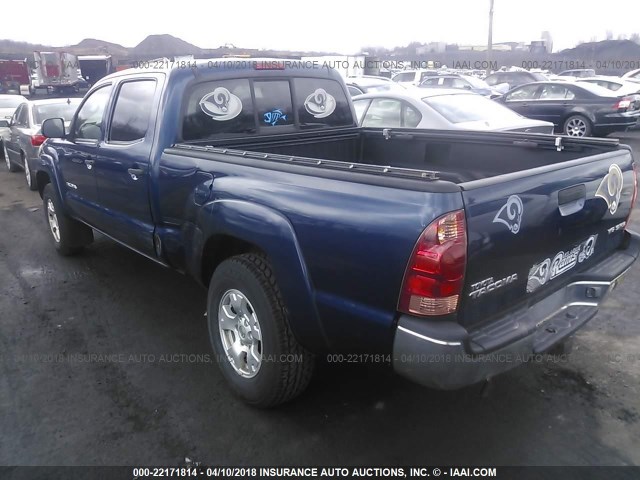 5TEMU52N65Z103202 - 2005 TOYOTA TACOMA DOUBLE CAB LONG BED BLUE photo 3
