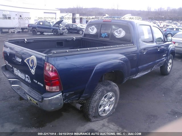 5TEMU52N65Z103202 - 2005 TOYOTA TACOMA DOUBLE CAB LONG BED BLUE photo 4