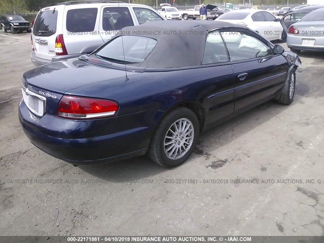 1C3EL55R46N259057 - 2006 CHRYSLER SEBRING TOURING BLUE photo 4