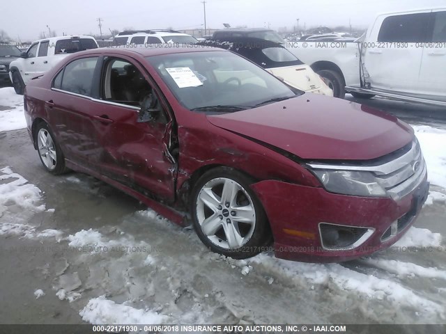 3FAHP0KC7AR392973 - 2010 FORD FUSION SPORT RED photo 1