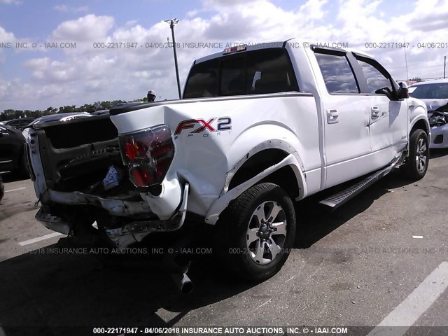 1FTFW1CT1CFC48389 - 2012 FORD F150 SUPERCREW WHITE photo 4