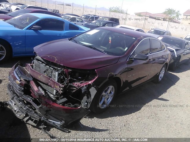 1G1ZB5ST6GF291710 - 2016 CHEVROLET MALIBU LS 栗色 照片 2