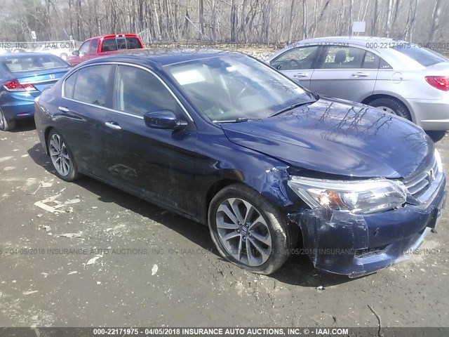 1HGCR2F55DA267525 - 2013 HONDA ACCORD SPORT BLUE photo 1