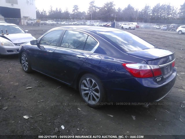 1HGCR2F55DA267525 - 2013 HONDA ACCORD SPORT BLUE photo 3