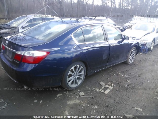1HGCR2F55DA267525 - 2013 HONDA ACCORD SPORT 蓝色 照片 4