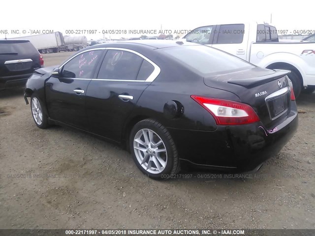 1N4AA51E39C833401 - 2009 NISSAN MAXIMA S/SV BLACK photo 3