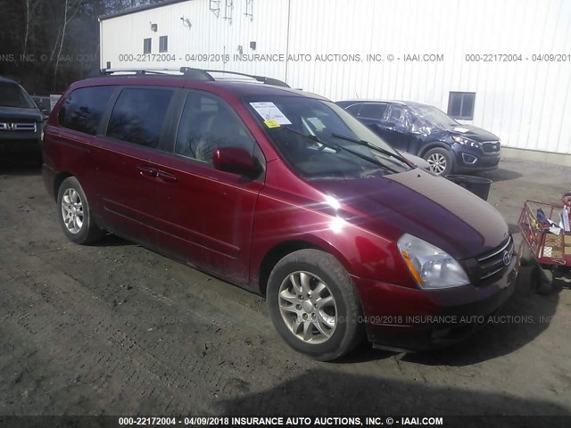 KNDMB233476158359 - 2007 KIA SEDONA EX/LX MAROON photo 1