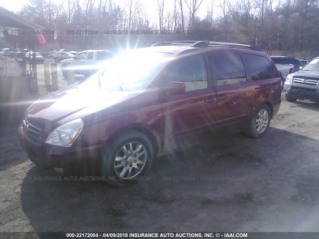 KNDMB233476158359 - 2007 KIA SEDONA EX/LX MAROON photo 2