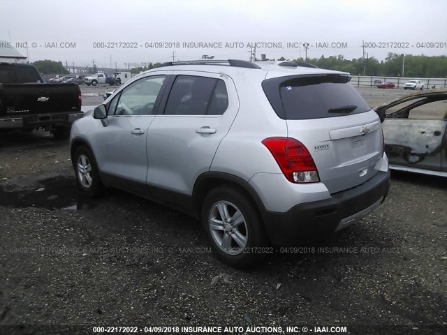 3GNCJLSB7FL244614 - 2015 CHEVROLET TRAX 1LT SILVER photo 3