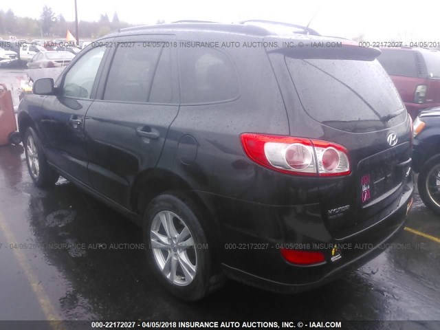 5NMSHDAG4AH355243 - 2010 HYUNDAI SANTA FE SE BLACK photo 3