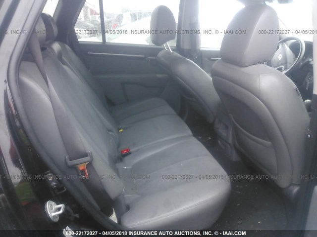 5NMSHDAG4AH355243 - 2010 HYUNDAI SANTA FE SE BLACK photo 8