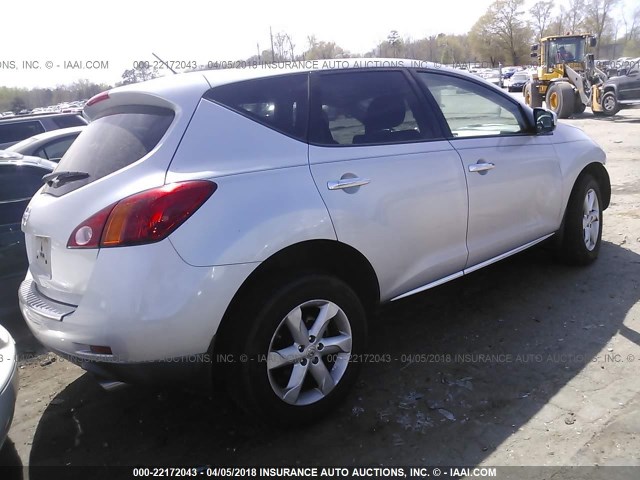 JN8AZ1MU7AW014901 - 2010 NISSAN MURANO S/SL/LE SILVER photo 4