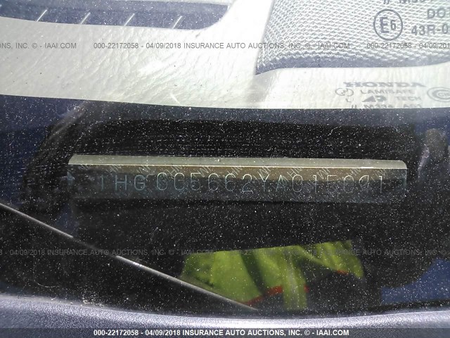 1HGCG5662YA015091 - 2000 HONDA ACCORD EX GOLD photo 9