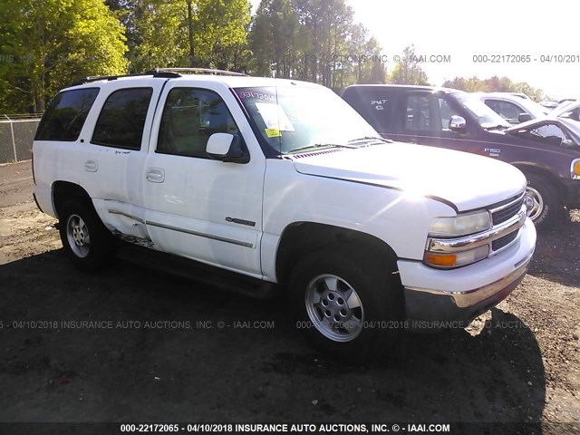 1GNEC13T91R166336 - 2001 CHEVROLET TAHOE C1500 WHITE photo 1