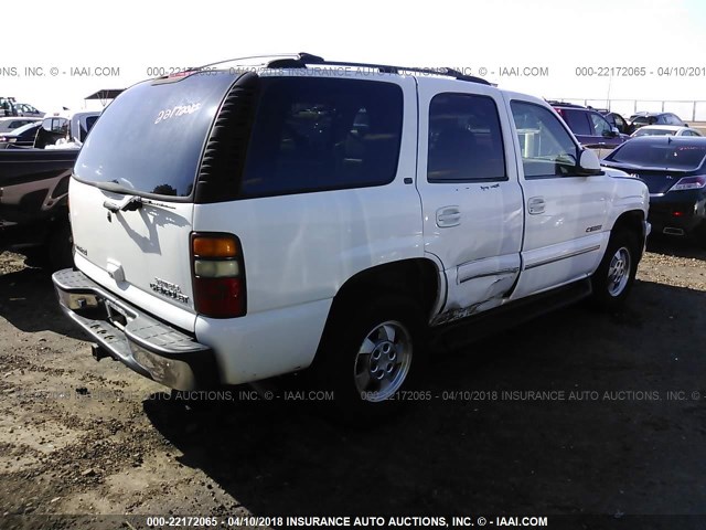 1GNEC13T91R166336 - 2001 CHEVROLET TAHOE C1500 WHITE photo 4