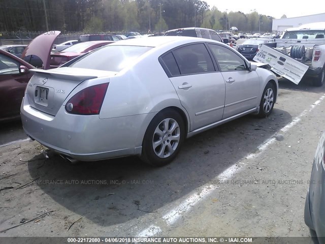 1N4BA41E27C847303 - 2007 NISSAN MAXIMA SE/SL SILVER photo 4