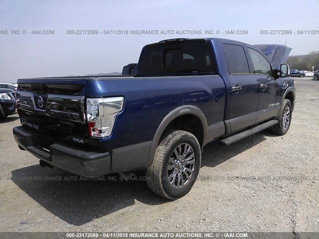 1N6BA1F4XGN500098 - 2016 NISSAN TITAN XD SL/PRO-4X/PLAT RESERVE BLUE photo 4