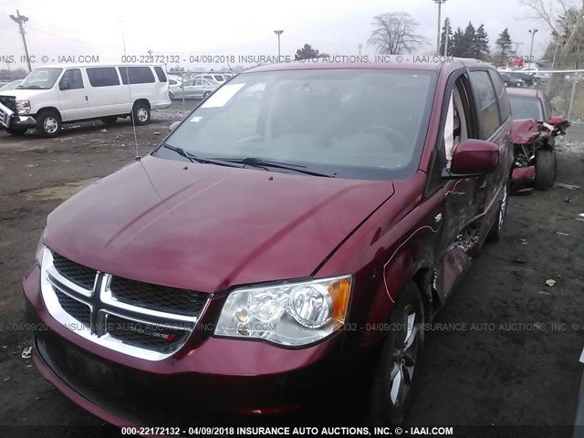 2C4RDGBG1ER458240 - 2014 DODGE GRAND CARAVAN SE MAROON photo 2