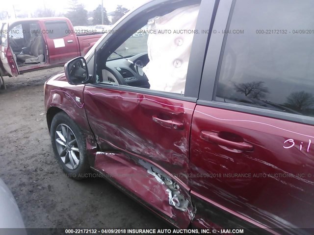 2C4RDGBG1ER458240 - 2014 DODGE GRAND CARAVAN SE MAROON photo 6