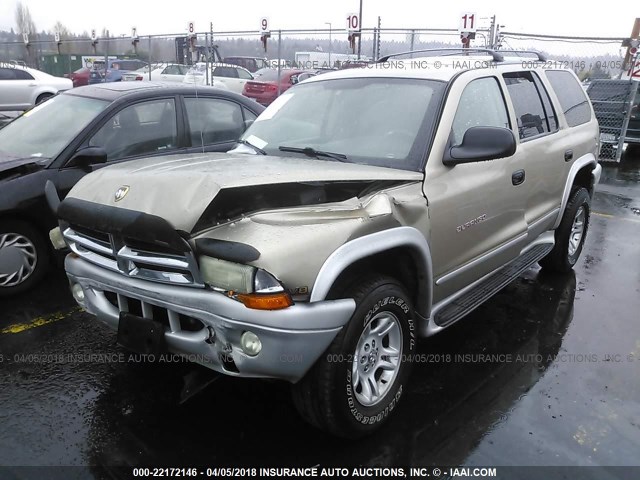 1B4HS58N62F218192 - 2002 DODGE DURANGO SLT PLUS TAN photo 2