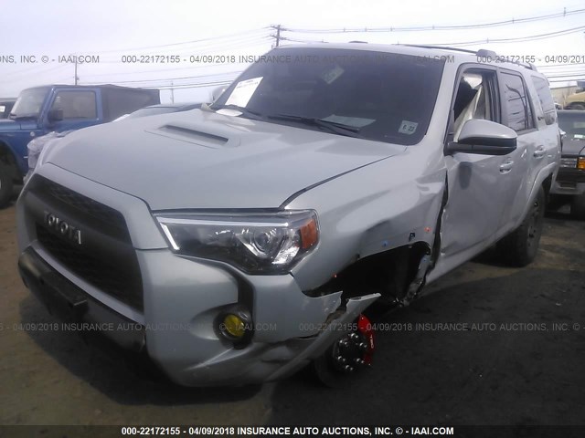 JTEBU5JR3H5440098 - 2017 TOYOTA 4RUNNER SR5 PREM/LTDL/TRAIL/TRD Light Blue photo 2