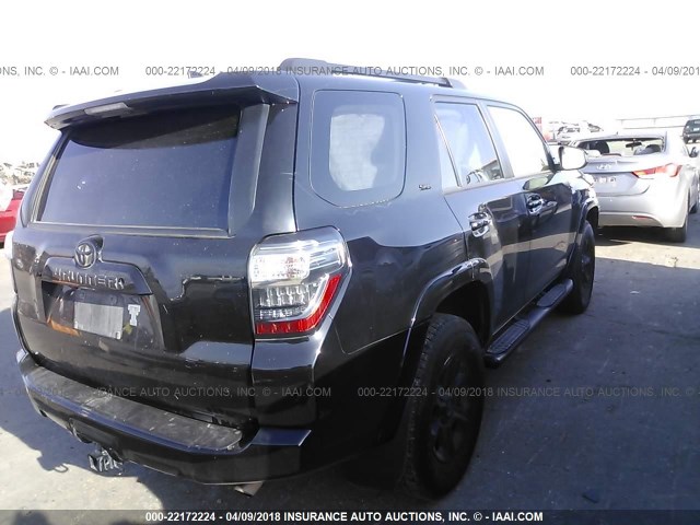 JTEBU5JR8G5307707 - 2016 TOYOTA 4RUNNER SR5 PREM/LTDL/TRAIL/TRD BLACK photo 4