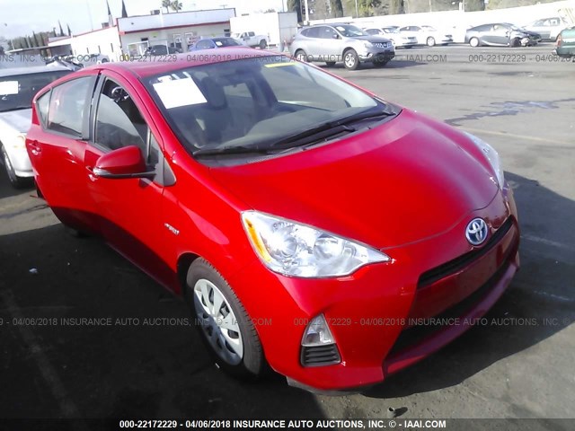 JTDKDTB34E1070088 - 2014 TOYOTA PRIUS C RED photo 1