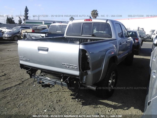 5TFJU4GN1FX087408 - 2015 TOYOTA TACOMA DOUBLE CAB PRERUNNER GRAY photo 4