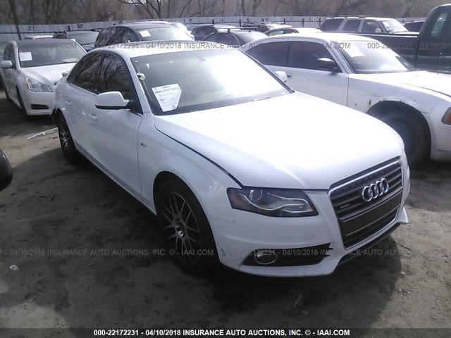 WAUFFAFL1CA072319 - 2012 AUDI A4 PREMIUM PLUS WHITE photo 1