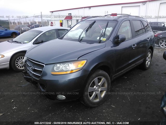 5NMSH13E18H161399 - 2008 HYUNDAI SANTA FE SE/LIMITED BLUE photo 2