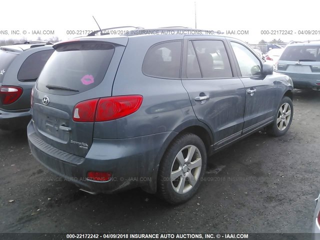 5NMSH13E18H161399 - 2008 HYUNDAI SANTA FE SE/LIMITED BLUE photo 4