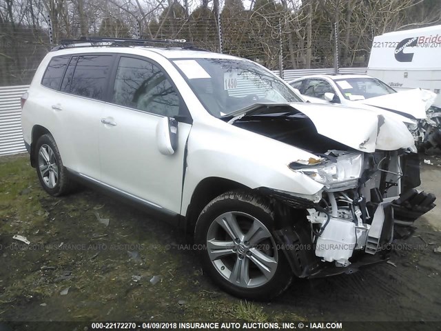 5TDDK3EH3DS242683 - 2013 TOYOTA HIGHLANDER LIMITED WHITE photo 1