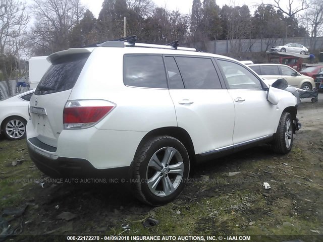 5TDDK3EH3DS242683 - 2013 TOYOTA HIGHLANDER LIMITED WHITE photo 4