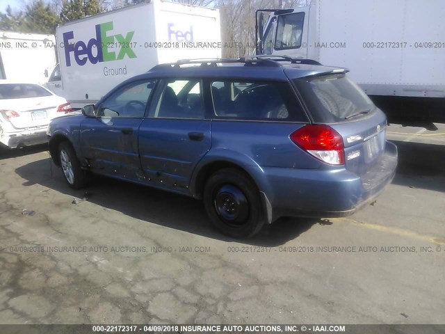 4S4BP61C787335965 - 2008 SUBARU OUTBACK 2.5I BLUE photo 3