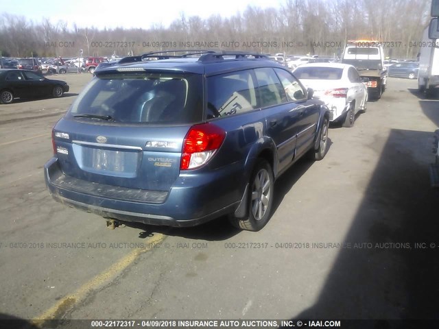 4S4BP61C787335965 - 2008 SUBARU OUTBACK 2.5I BLUE photo 4