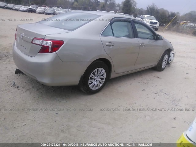 4T1BF1FK5EU805140 - 2014 TOYOTA CAMRY L/SE/LE/XLE TAN photo 4