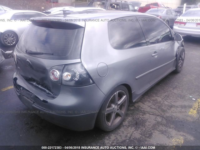 WVWEV71K17W215605 - 2007 VOLKSWAGEN NEW GTI GRAY photo 4